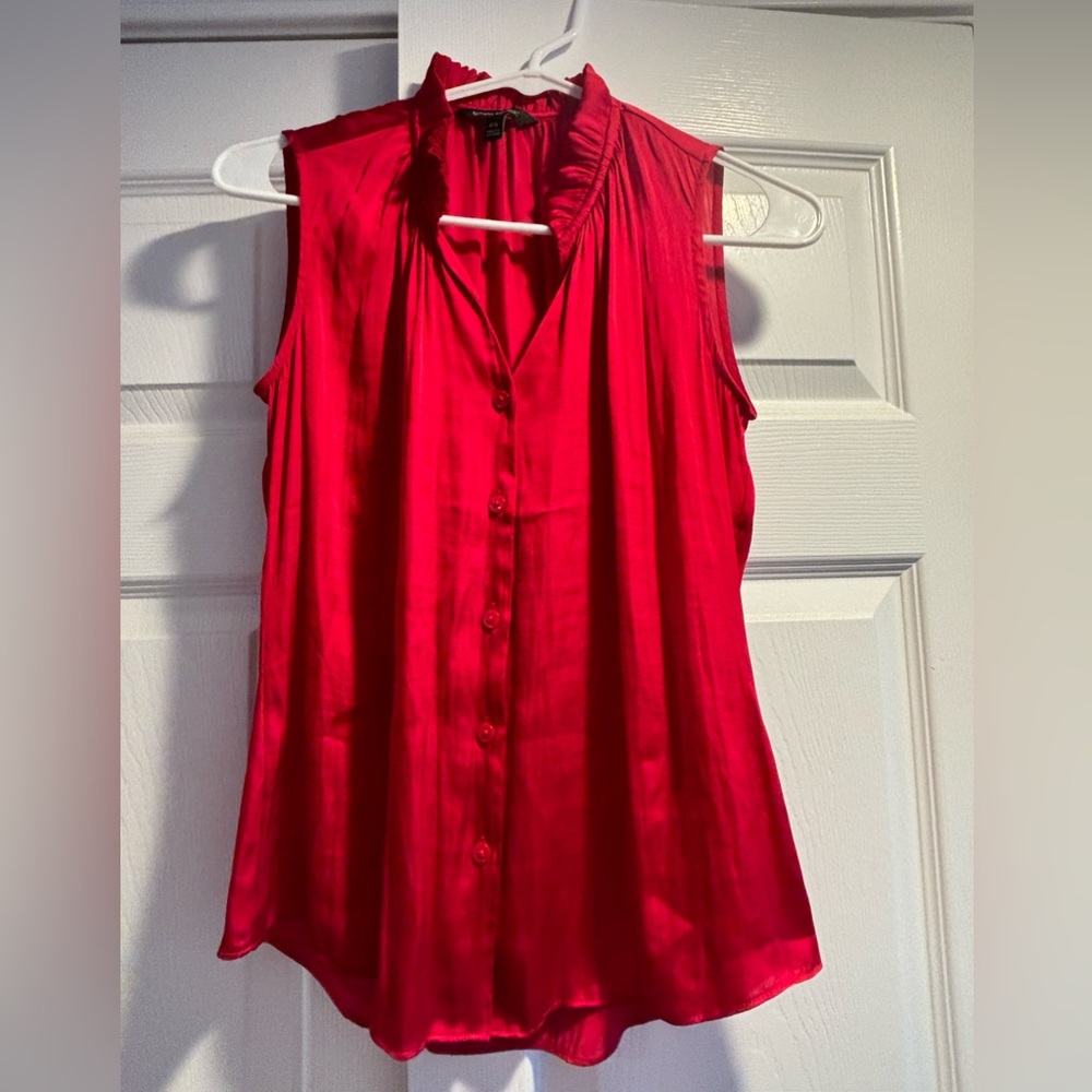 Banana Republic red satin blouse